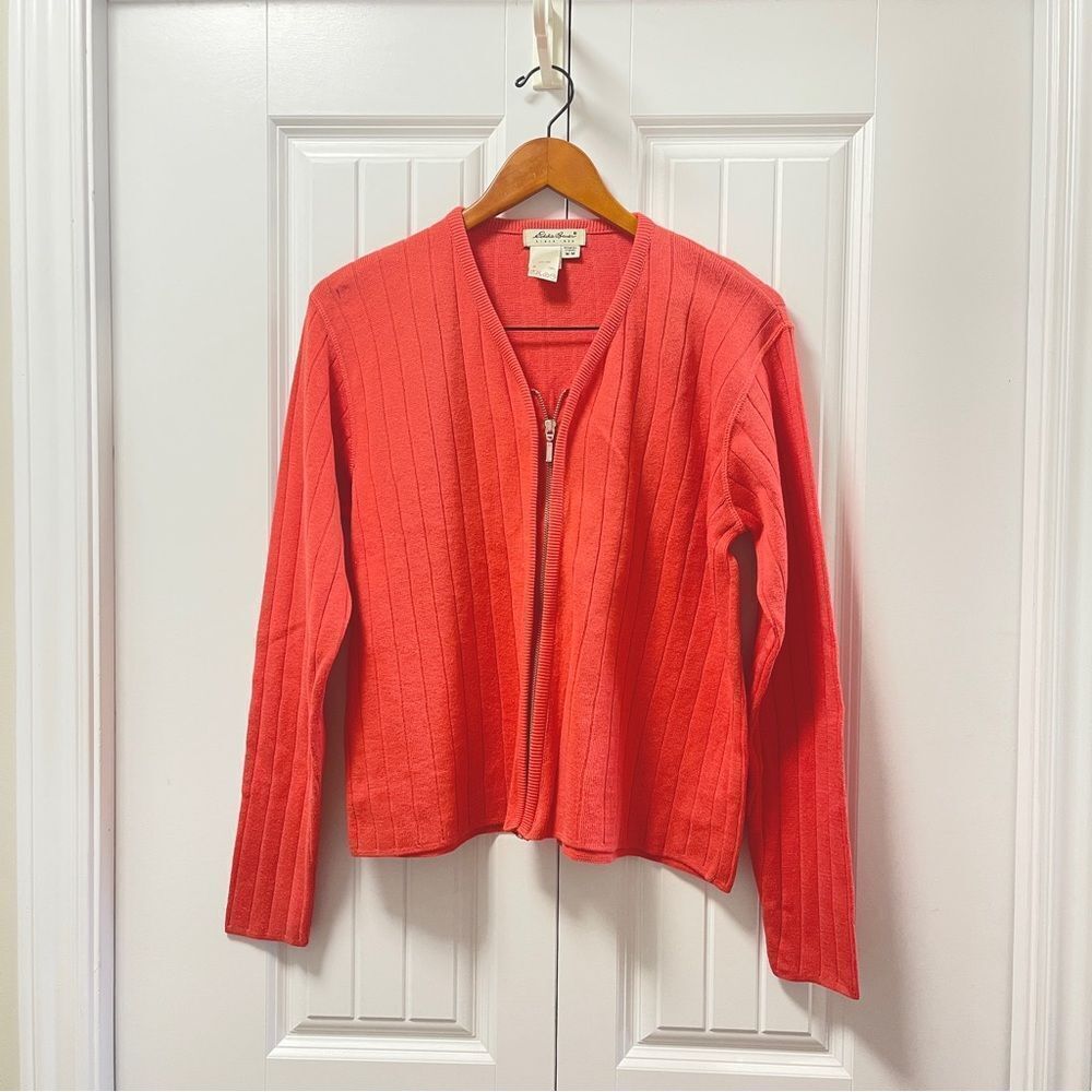 NWOT Eddie Bauer Knit Sweater Zip-Up in Pink - M